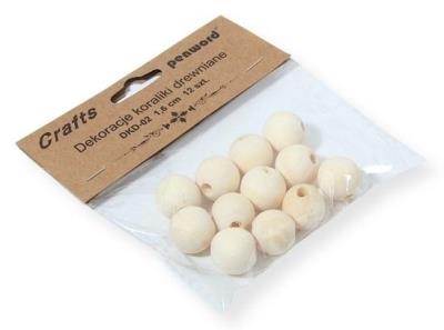 Opakowanie Dekoracje koraliki drewniane 16mm 12szt