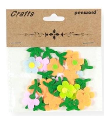 Opakowanie Dekoracje materiałowe kwiatki 20x35mm 20szt