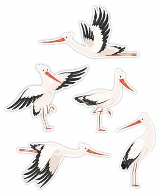 Opakowanie Dekoracje okienne dwustronne - Bociany 01 5szt