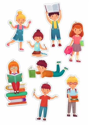 Opakowanie Dekoracje okienne dwustronne - Dzieci 01 8szt