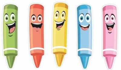 Opakowanie Dekoracje okienne dwustronne - Kredki 01 5szt