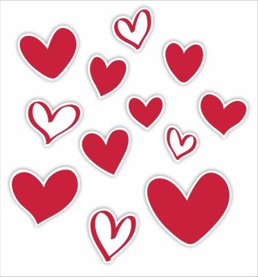 Opakowanie Dekoracje okienne dwustronne - Serduszka 01 12szt