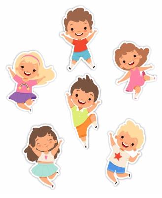 Opakowanie Dekoracje okienne dwustronne - Wesołe dzieci 6szt