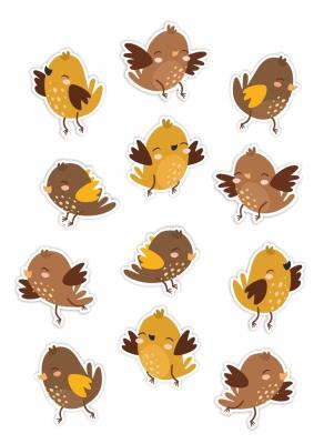 Opakowanie Dekoracje okienne dwustronne - Wróble 01 12szt