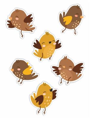 Opakowanie Dekoracje okienne dwustronne - Wróble 01 6szt