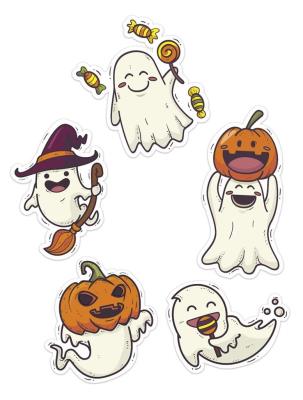 Opakowanie Dekoracje okienne Halloween - Duszki 5szt