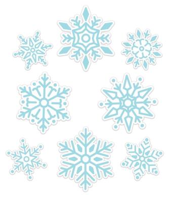 Opakowanie Dekoracje okienne zimowe - Płatki śniegu 01 8szt