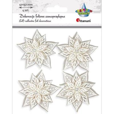 Opakowanie Dekoracje samoprzylepne 3D poinsencje białe 4szt