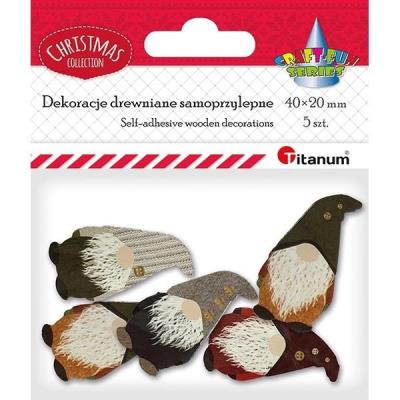 Opakowanie Dekoracje samoprzylepne krasnale 20x40mm 5szt mix