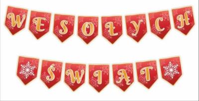 Opakowanie Dekoracje świateczne girlanda-Wesołych Świąt 15el