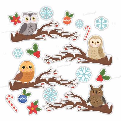 Opakowanie Dekoracje zimowe - Sowy na gałęzi 18el