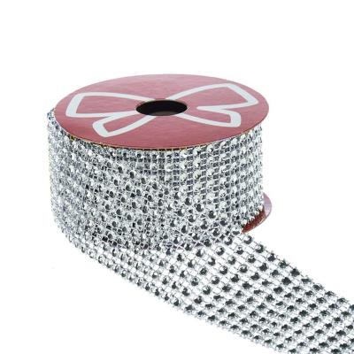 Opakowanie Dekoracyjna taśma z kryształkami srebrna