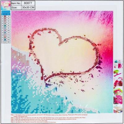 Opakowanie Diamentowa mozaika 5D - Heart 30x30 80877