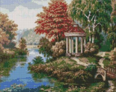 Opakowanie Diamentowa mozaika - Altanka nad rzeką 40x50cm