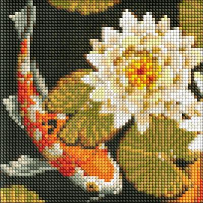 Opakowanie Diamentowa mozaika bez ramy - Tęczowy karp 20x20cm