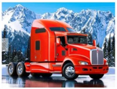 Opakowanie Diamentowa mozaika ciężarówka solo w górach zimą NO-1008768