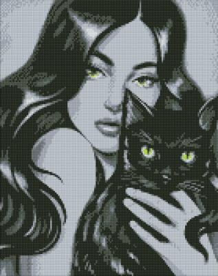 Opakowanie Diamentowa mozaika - Czarny puszysty 40x50cm