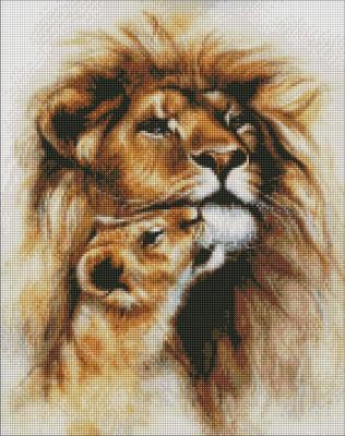 Opakowanie Diamentowa mozaika - Czułość lwa 40x50cm