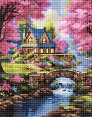 Opakowanie Diamentowa mozaika - Dom w kwiatach 40x50cm