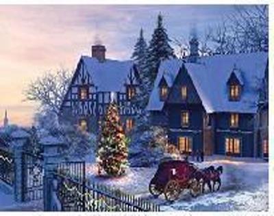 Opakowanie Diamentowa mozaika dom zimą NO-1008298