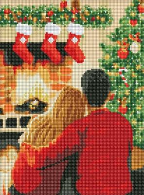 Opakowanie Diamentowa mozaika - Dwoje przy kominku 30x40cm