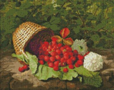 Opakowanie Diamentowa mozaika - Koszyk z truskawką 40x50cm