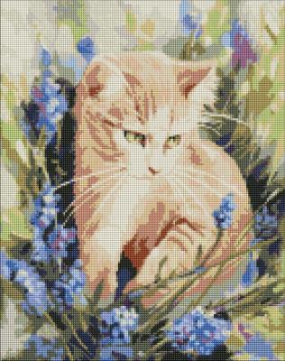 Opakowanie Diamentowa mozaika - Kotek w kwiatach 40x50cm