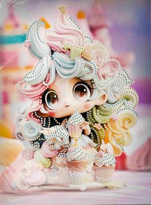 Opakowanie Diamentowa mozaika na ramie Słodka dziewczynka z lodami