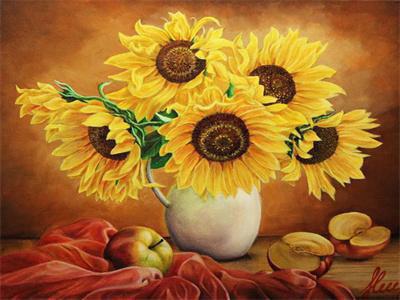 Opakowanie Diamentowa mozaika Słoneczniki w wazonie 60636