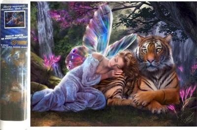 Opakowanie Diamentowa mozaika tygrys ze śpiącym elfem NO-1007443