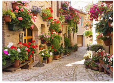 Opakowanie Diamentowa mozaika Włoska uliczka z kwiatami NO-1007420