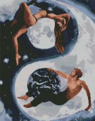 Opakowanie Diamentowa mozaika - Yin i yang 40x50