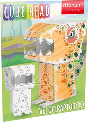Dino Velociraptor Cube Head MCH000113. Wydawca: Monumi. SmakLiter.pl Opakowanie Dino Velociraptor Cube Head MCH000113