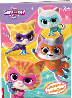 Okładka książki Disney Superkoty kolorowanka z naklejkami NA-9136
