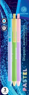 Opakowanie Długopis automatyczny Pastel Pen Astra 0,6mm blister 3 sztuki