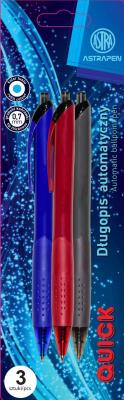 Opakowanie Długopis automatyczny Quick Pen Astra  0.7 mm blister 3 sztuki