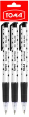 Długopis automatyczny Superfine czarny 3 szt.. Wydawca: TOMA. SmakLiter.pl Opakowanie Długopis automatyczny Superfine czarny 3 szt.