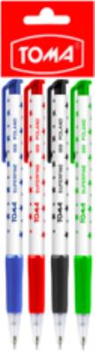 Długopis automatyczny Superfine mix kolorów 4 szt.. Wydawca: TOMA. SmakLiter.pl Opakowanie Długopis automatyczny Superfine mix kolorów 4 szt.