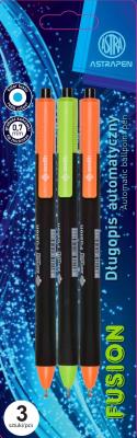 Opakowanie Długopis automatyczny trójkątny Fusion Pen Astra 0.6 mm blister 3 sztuki