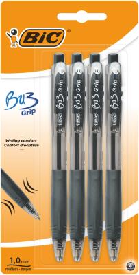 Długopis BIC Bu3 Grip czarny blister 4szt.. Wydawca: Bic. SmakLiter.pl Opakowanie Długopis BIC Bu3 Grip czarny blister 4szt.