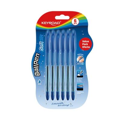 Opakowanie Długopis klasyczny Keyroad ball pen soft jet 0,7 mm niebieski 6 szt.