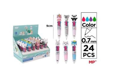 Opakowanie Długopis MINI 4-kolorowy 0.7mm Zwierzątka (24szt)