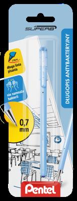 Opakowanie Długopis SuperB w antybakteryjny, BK77AB-niebieski x 1  blister