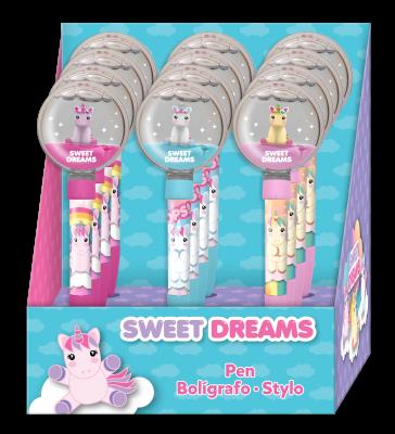 Opakowanie Długopis Sweet Dreams z liquidowym toperem jednorożec KL11224 mix wzorów 1 szt.