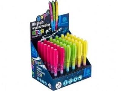 Opakowanie Długopis wymazywalny 0,6mm neon (36szt) ASTRA