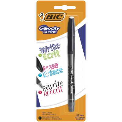 Długopis wymazywalny Gel-ocity illusion BIC czarny blister 1szt. Wydawca: Bic. SmakLiter.pl Opakowanie Długopis wymazywalny Gel-ocity illusion BIC czarny blister 1szt