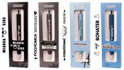 Opakowanie Długopis z nadrukiem Motto - On w etui GB mix