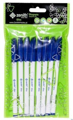 Opakowanie Długopis ze skuwką 0,5 mm Zenith Gliss niebieski 8szt.