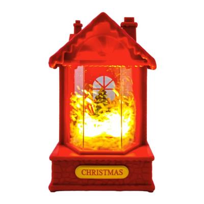 Opakowanie Domek led z muzyką i śniegiem czerwony