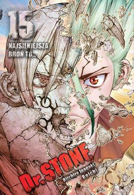 Dr Stone. Tom 15. Autor: Riichiro Inagaki, Boichi. SmakLiter.pl Okładka książki Dr Stone. Tom 15